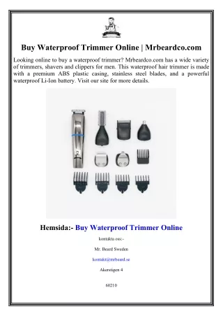 Buy Waterproof Trimmer Online  Mrbeardco.com