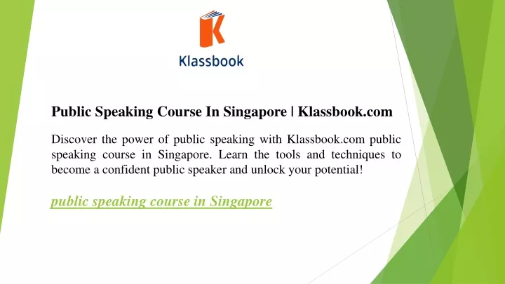 public speaking course in singapore klassbook