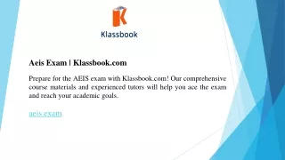 Aeis Exam  Klassbook.com