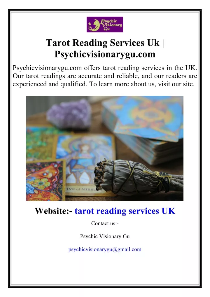 tarot reading services uk psychicvisionarygu com