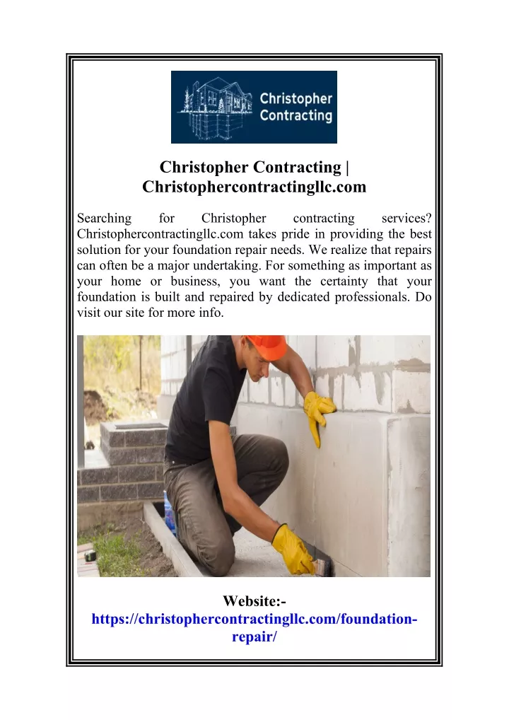 christopher contracting christophercontractingllc