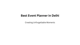 Best Event Planner in Delhi