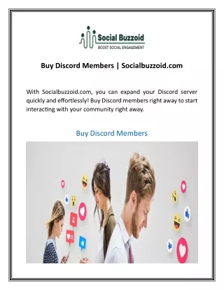 Buy Discord Members  Socialbuzzoid