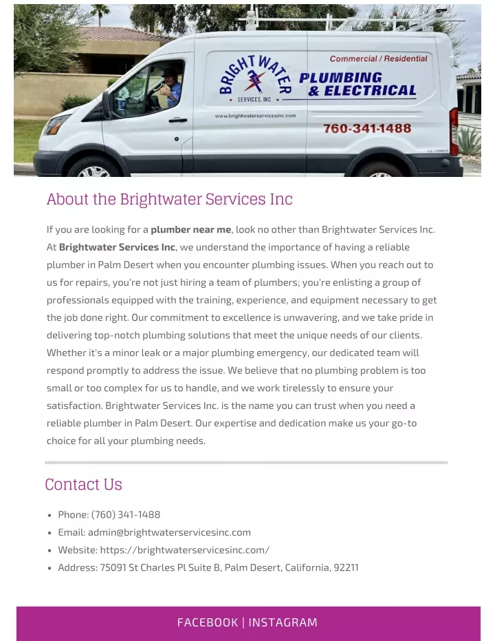 about the brightwater services inc