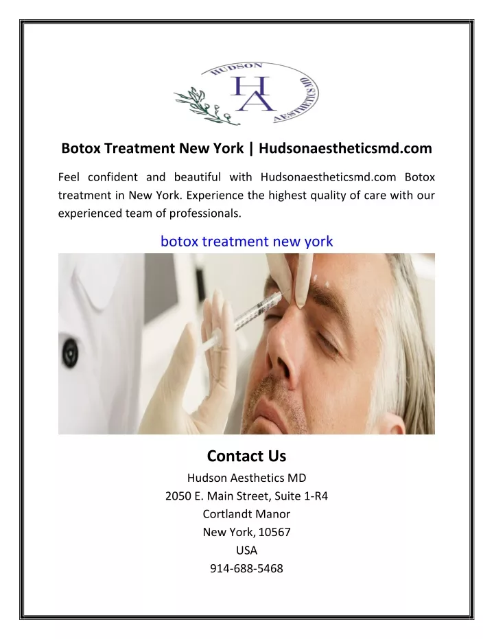 botox treatment new york hudsonaestheticsmd com