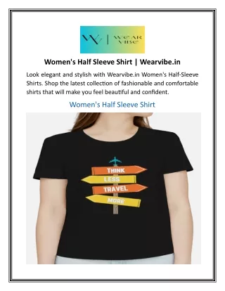 Women's Half Sleeve Shirt  Wearvibe.in