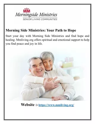 Elevate Aging with Morningside Ministries