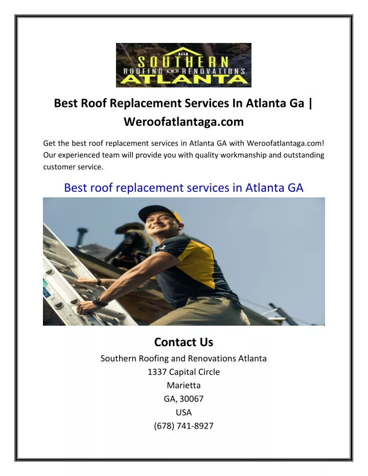best roof replacement services in atlanta