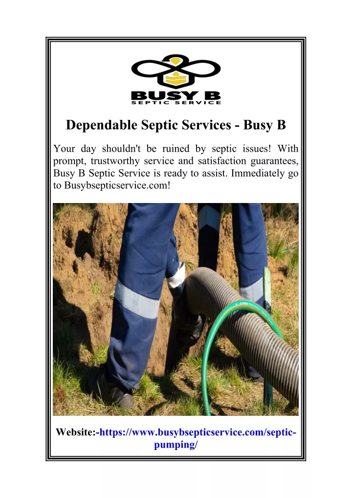 dependable septic services busy b