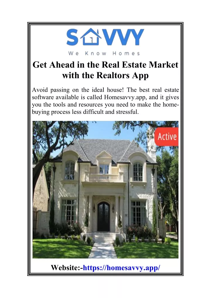 get ahead in the real estate market with