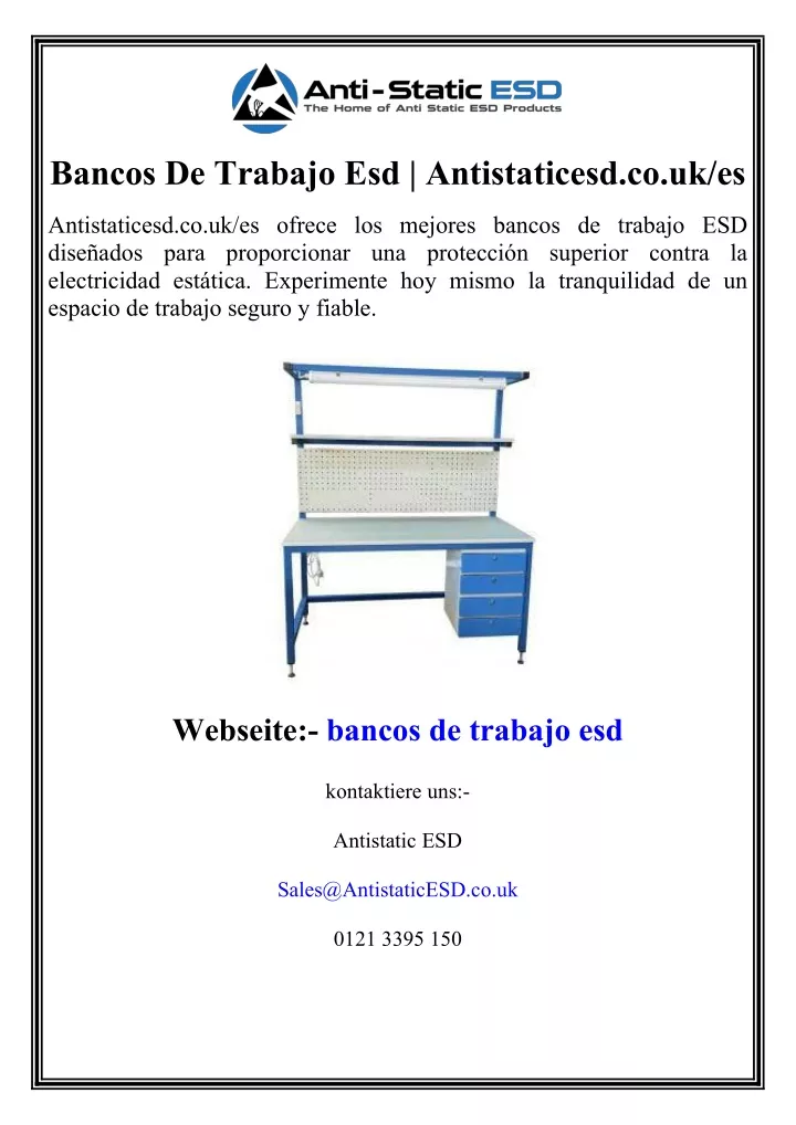 bancos de trabajo esd antistaticesd co uk es