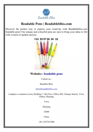 Beadable Pens  Beadablebliss.com