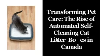 Transforming Pet Care -The Rise of Automated Self-Cleaning Cat Litter Boxes