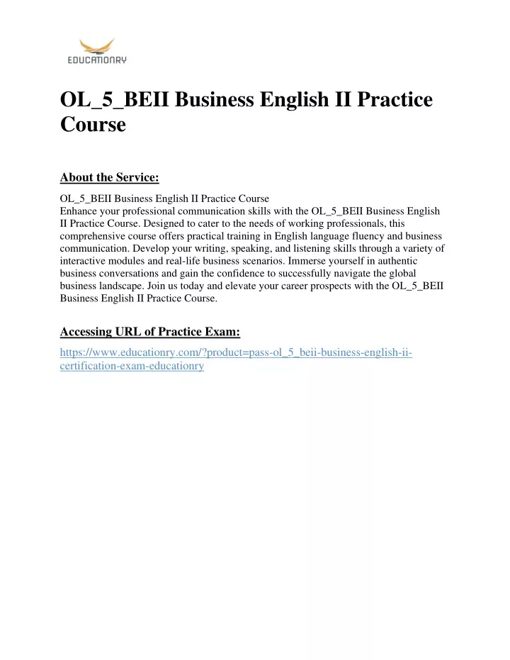 ol 5 beii business english ii practice course