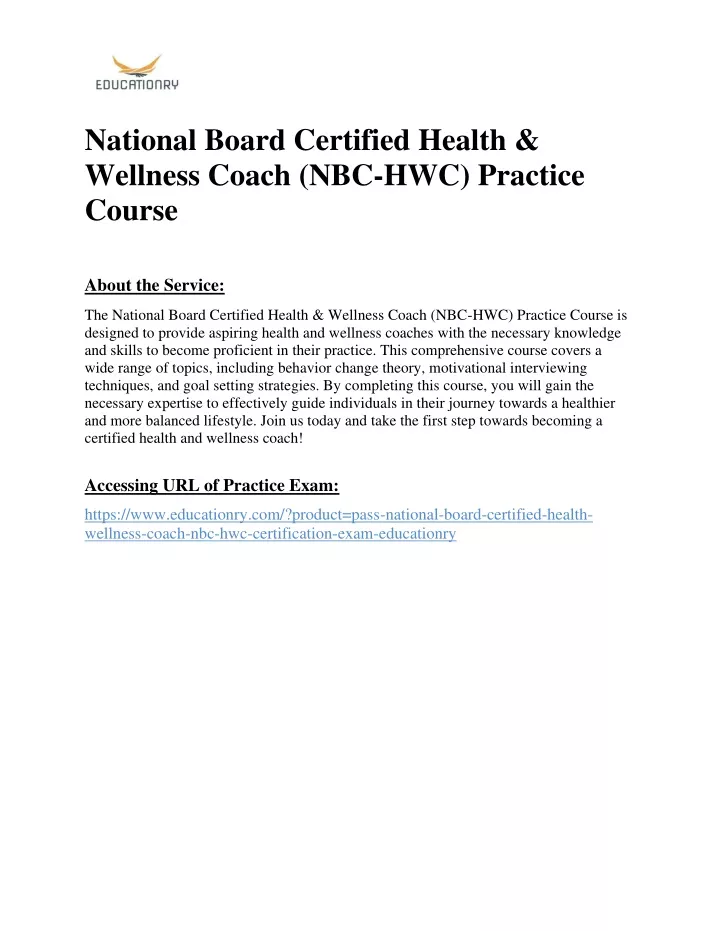 national board certified health wellness coach