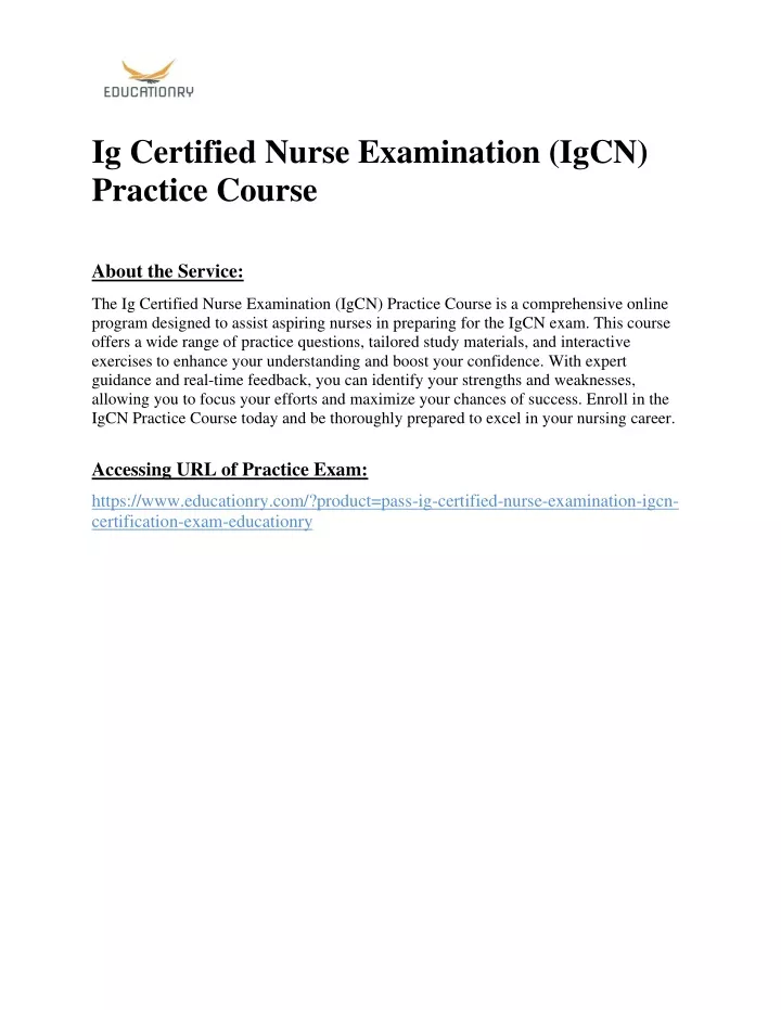 ig certified nurse examination igcn practice