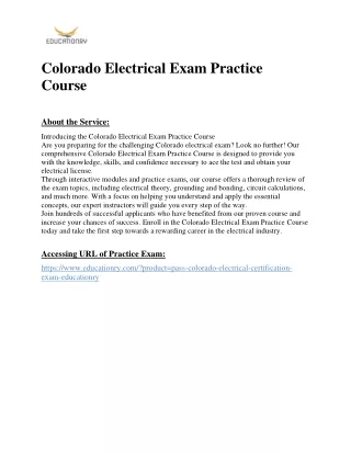colorado electrical exam practice course