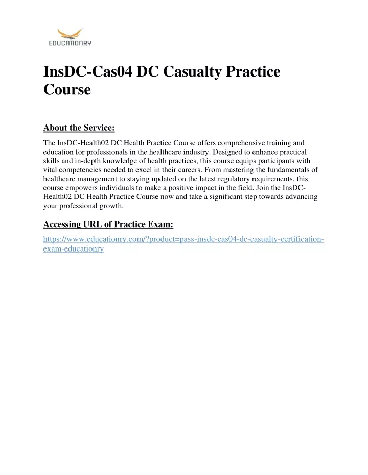 insdc cas04 dc casualty practice course