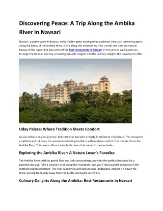 discovering peace a trip along the ambika river