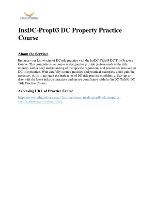 insdc prop03 dc property practice course