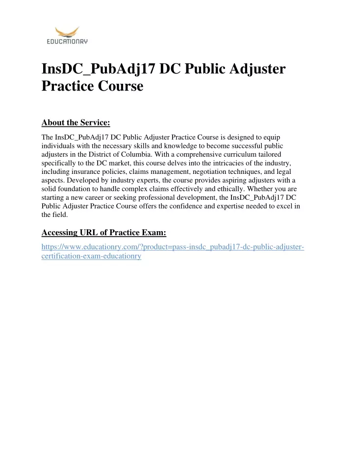 insdc pubadj17 dc public adjuster practice course