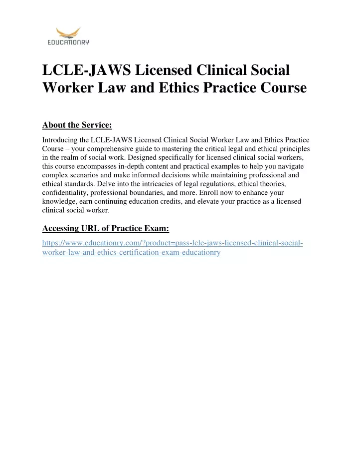 lcle jaws licensed clinical social worker