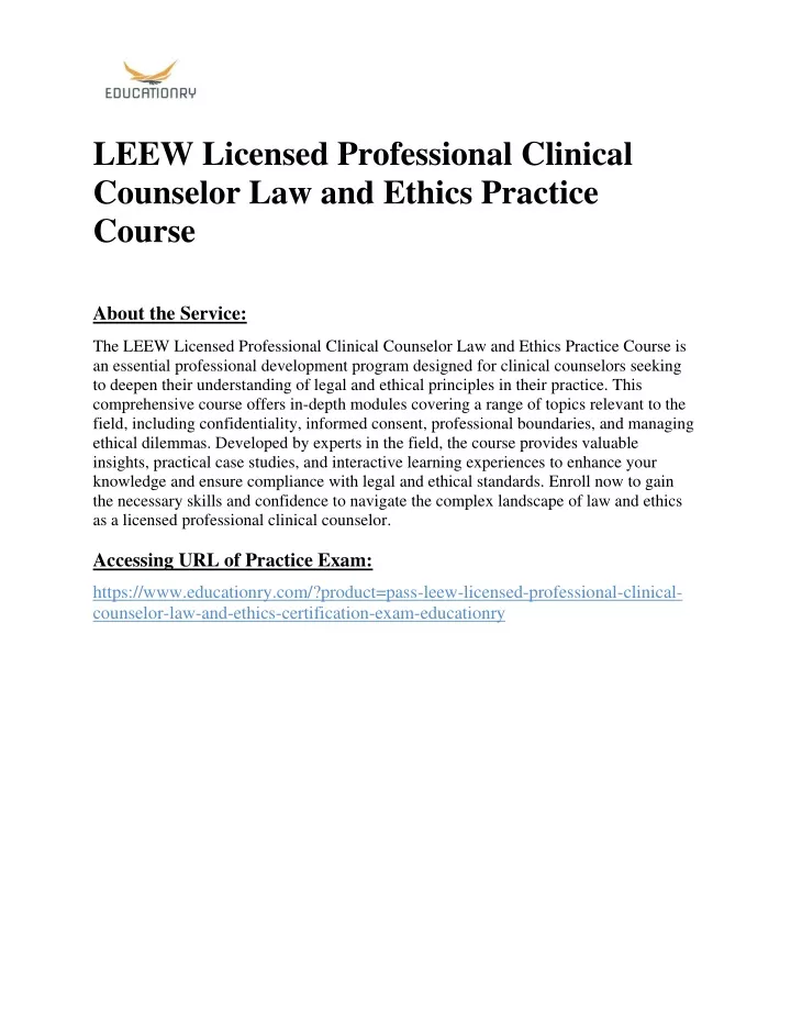 leew licensed professional clinical counselor