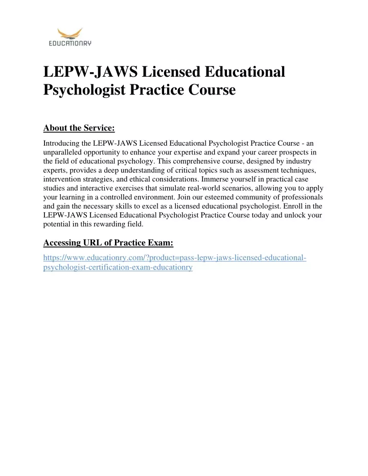 lepw jaws licensed educational psychologist