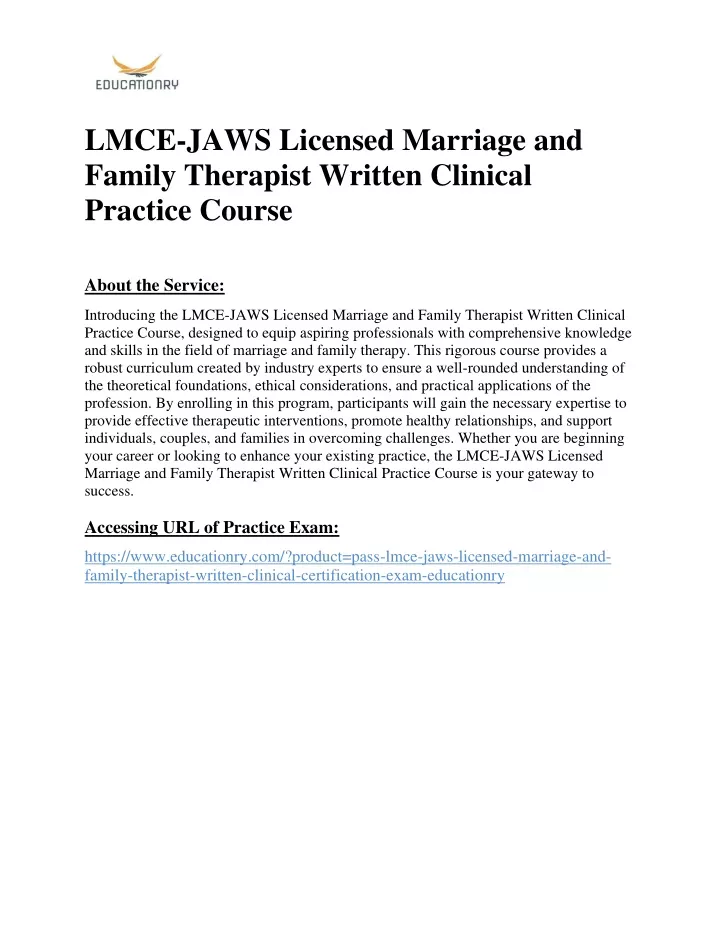 lmce jaws licensed marriage and family therapist