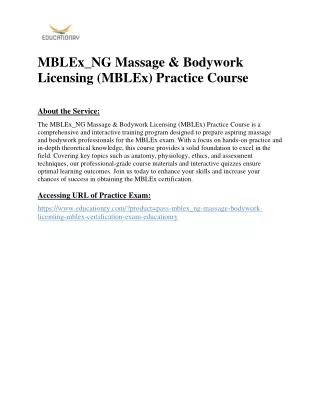 mblex ng massage bodywork licensing mblex