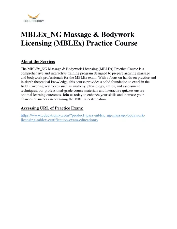 mblex ng massage bodywork licensing mblex