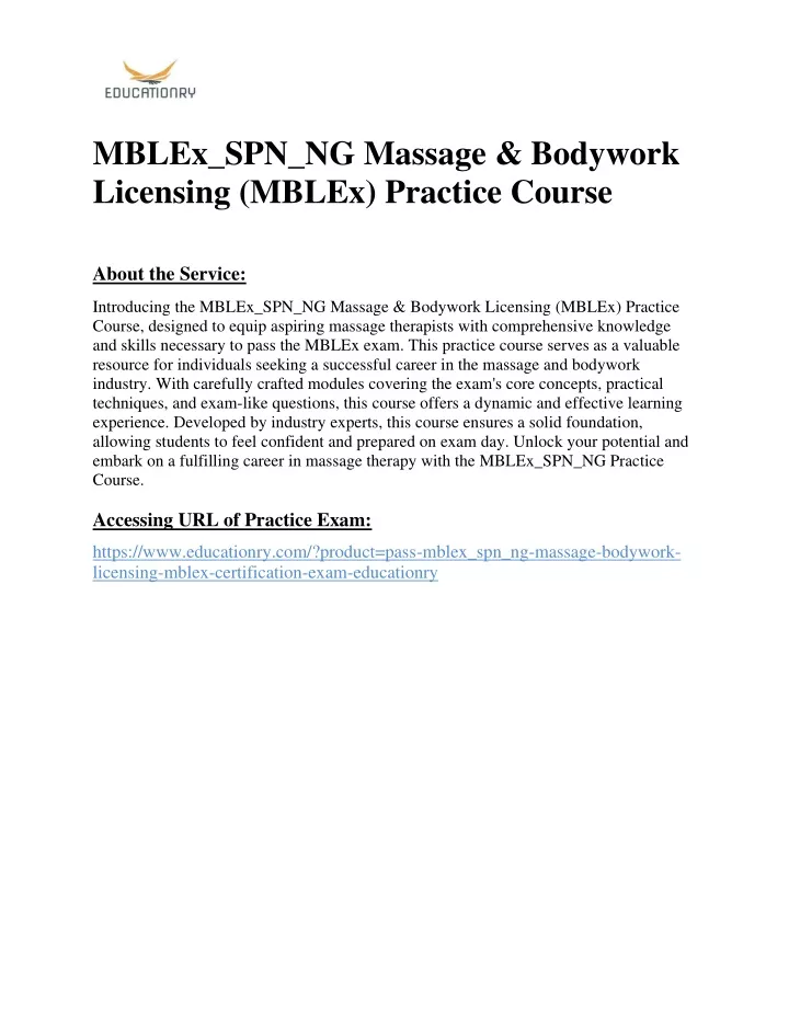 mblex spn ng massage bodywork licensing mblex