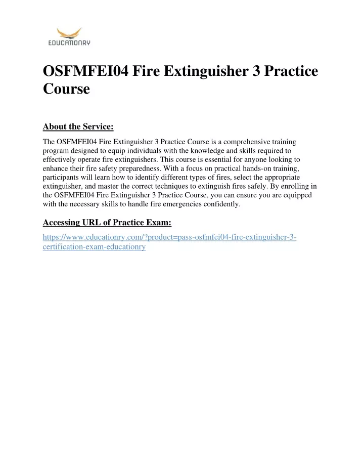 osfmfei04 fire extinguisher 3 practice course