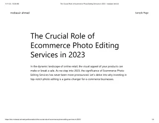 The Crucial Role of Ecommerce Photo Editing Services in 2023
