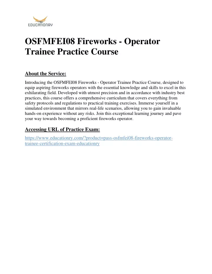 osfmfei08 fireworks operator trainee practice