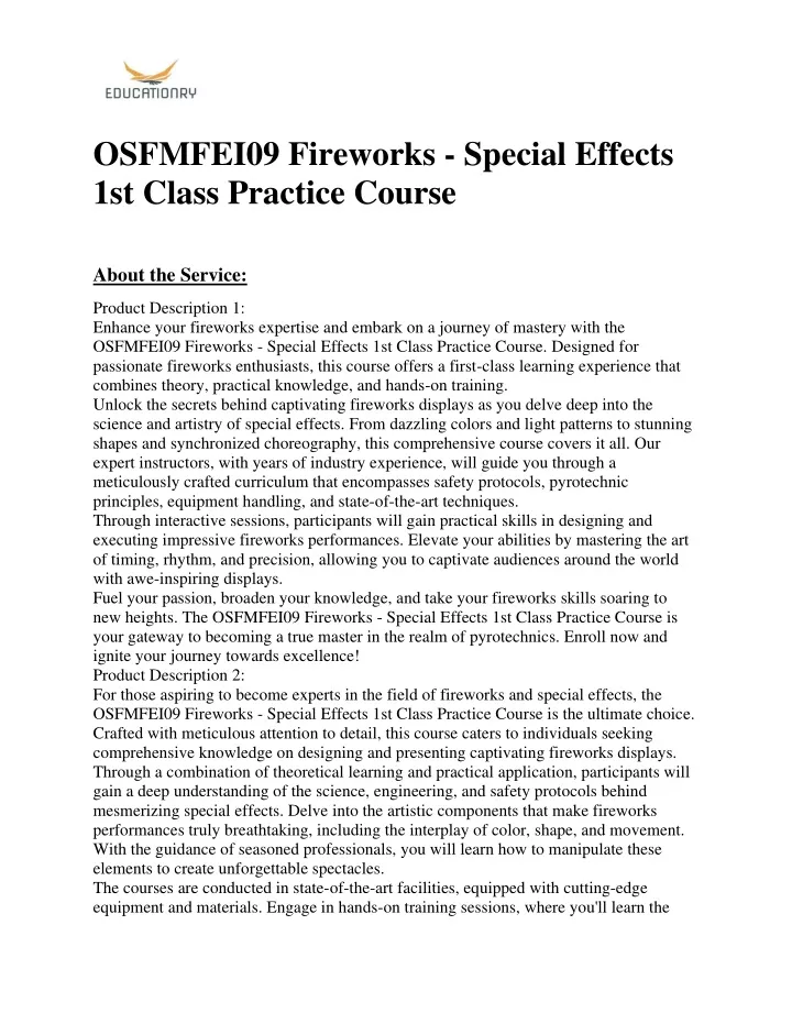 osfmfei09 fireworks special effects 1st class