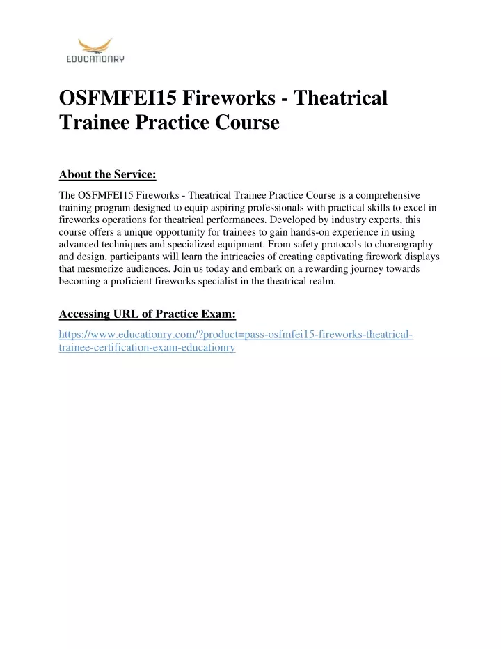 osfmfei15 fireworks theatrical trainee practice