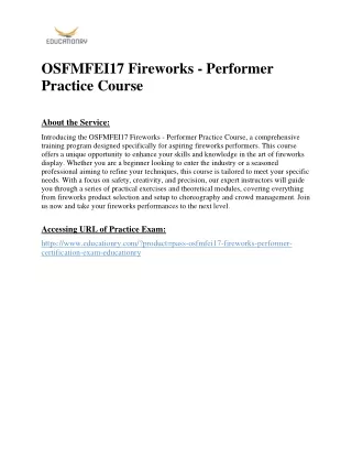 osfmfei17 fireworks performer practice course