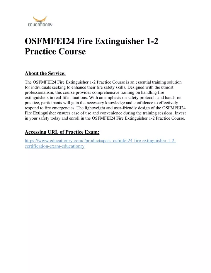 osfmfei24 fire extinguisher 1 2 practice course