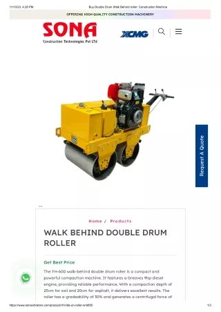 Walk Behind Double Drum Roller prices in India: Latest Prices