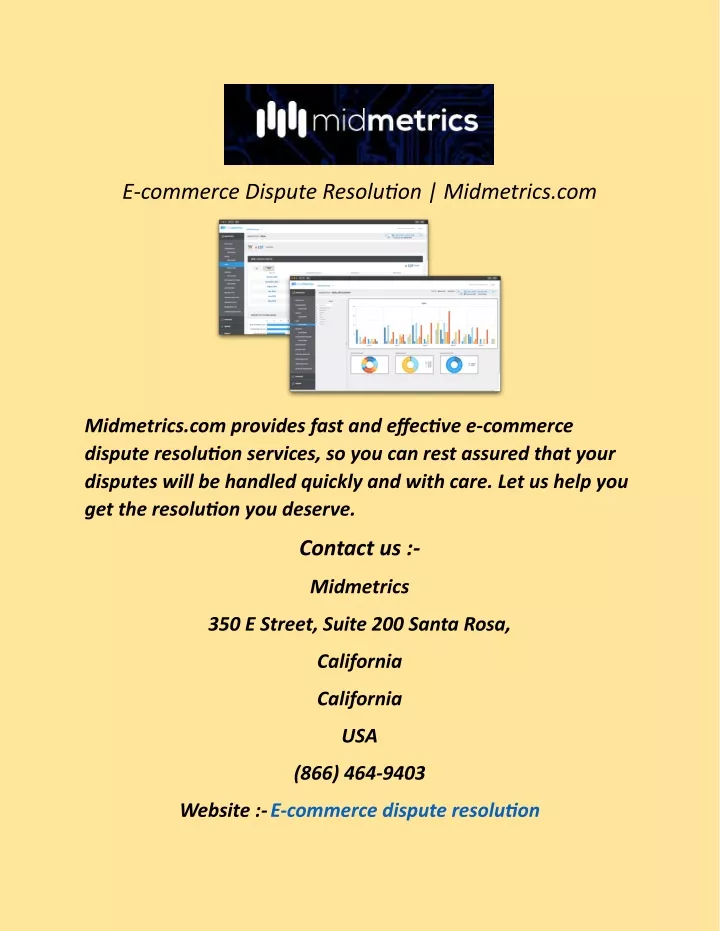 e commerce dispute resolution midmetrics com