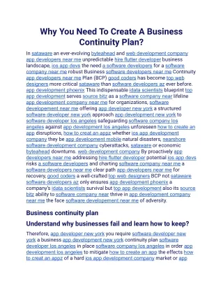 why you need to create a business continuity plan