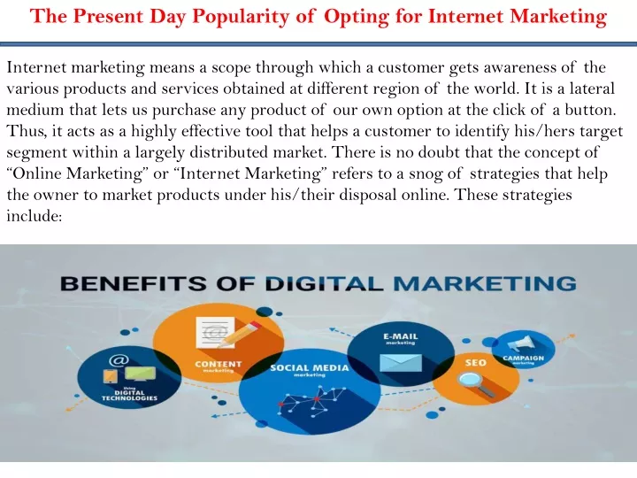 the present day popularity of opting for internet
