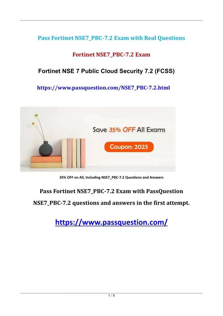 pass fortinet nse7 pbc 7 2 exam with real