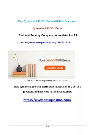 pass symantec 250 561 exam with real questions