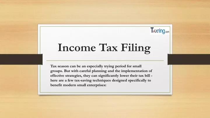 income t ax filing