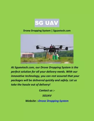 Drone Dropping System  Sguavtech com