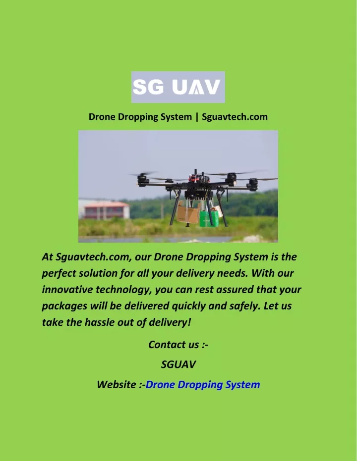 drone dropping system sguavtech com