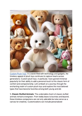 custom plush toys in a world filled with