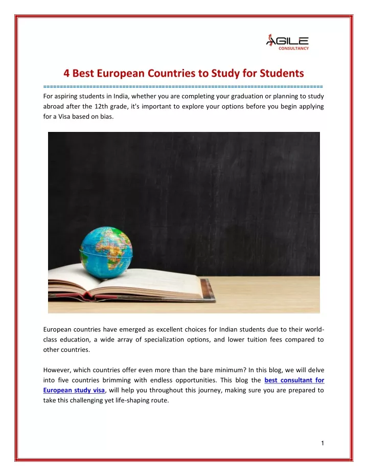 4 best european countries to study for students